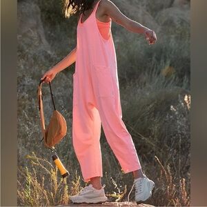 Free People Hot Shot Onesie In Hibiscus pink NEW XL romper jumpsuit